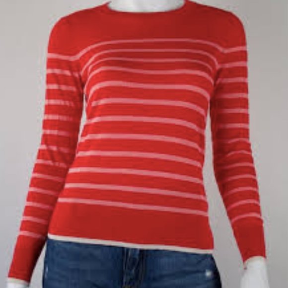 Banana Republic Sweaters - Banana Republic Women's Silk-Cashmere Stripe Crewneck Pullover Sweater - L